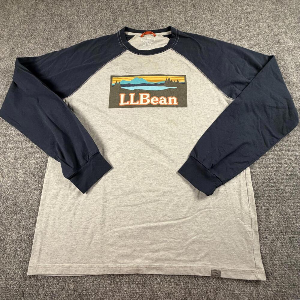 L.L.Bean Men's Long Sleeve Raglan Shirt Slightly Fitted Medium‎ #1380